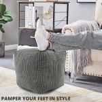Charcoal Jumbo Cord Footstool for Modern Living