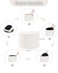 Large Round Ottoman with Storage – White 56cm