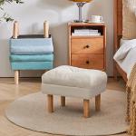 YMYNY Small Beige Ottoman Foot Stool