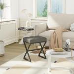 YMYNY Grey Vanity Stool with Metal Legs