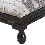 Adjustable Footstool with Solid Wood Frame