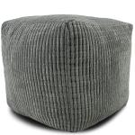 Charcoal Jumbo Cord Footstool for Modern Living