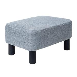 IBUYKE Light Grey Rectangle Linen Footstool