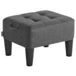 SONGMICS Thick Cushion Ottoman in Slate Grey & Black