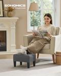 SONGMICS Thick Cushion Ottoman in Slate Grey & Black