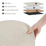 WOLTU Cream White Round Storage Stool 39cm
