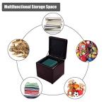 COSTWAY Faux Leather Storage Ottoman Pouffe - Brown