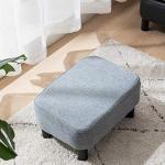 IBUYKE Light Grey Rectangle Linen Footstool