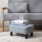 IBUYKE Light Grey Rectangle Linen Footstool