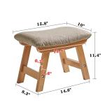 Aibiju Padded Wooden Footstool with Removable Cover