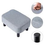 IBUYKE Light Grey Rectangle Linen Footstool