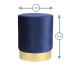 Grey Velvet Round Pouffe for Living Room or Bedroom