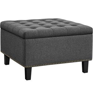 Yaheetech Dark Grey Storage Ottoman Footstool