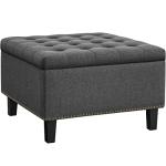 Yaheetech Dark Grey Storage Ottoman Footstool