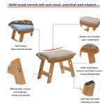 Aibiju Padded Wooden Footstool with Removable Cover