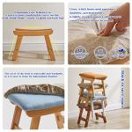 Aibiju Padded Wooden Footstool with Removable Cover
