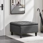 Yaheetech Dark Grey Storage Ottoman Footstool