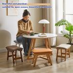 Aibiju Padded Wooden Footstool with Removable Cover