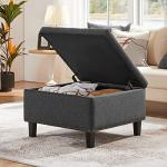 Yaheetech Dark Grey Storage Ottoman Footstool