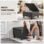 Yaheetech Dark Grey Storage Ottoman Footstool