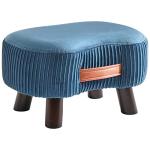 Navy Blue Curved Footstool with Handle