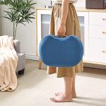 Navy Blue Curved Footstool with Handle