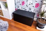 Stylish Black Faux Leather Foldable Storage Ottoman