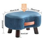 Navy Blue Curved Footstool with Handle