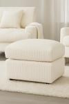 Cream Jumbo Cord Footstool - Large Size