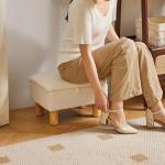 Aibiju White Faux Fur Storage Footstool