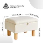 Aibiju White Faux Fur Storage Footstool