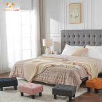 Brian & Dany Gray Linen Foot Stool and Ottoman