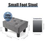 Brian & Dany Gray Linen Foot Stool and Ottoman
