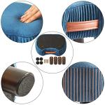 Navy Blue Curved Footstool with Handle