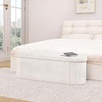 Stylish Folding Ottoman Storage Bench in White