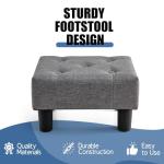 Brian & Dany Gray Linen Foot Stool and Ottoman