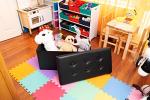 Stylish Black Faux Leather Foldable Storage Ottoman
