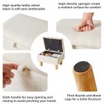 Aibiju White Faux Fur Storage Footstool