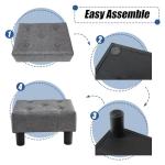 Brian & Dany Gray Linen Foot Stool and Ottoman