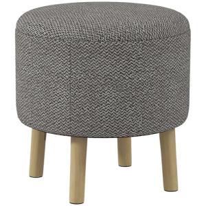 Light Grey Round Storage Stool with Hidden Space