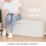 Stylish Folding Ottoman Storage Bench in White