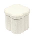 Bonlife White Flower Ottoman Storage Box & Stool