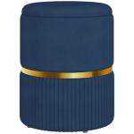 Velvet Round Storage Stool with Hidden Space