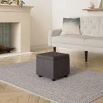 Requena Storage Ottoman Pouffe - Linen Dune Grey