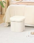 Bonlife White Flower Ottoman Storage Box & Stool