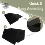 Libbi Lou Black Velvet Foldable Footstool & Storage