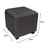 Requena Storage Ottoman Pouffe - Linen Dune Grey