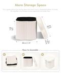 Bonlife White Flower Ottoman Storage Box & Stool