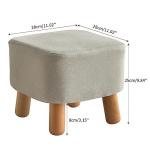 IBUYKE Beige Upholstered Square Footstool Ottoman