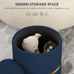 Velvet Round Storage Stool with Hidden Space